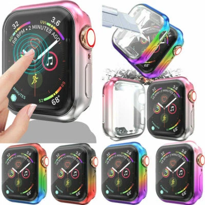 Screen Protector Case For Apple Watch 38/42/40/44mm Rainbow Cover iWatch 6 5 4 3 - Image 1 of 4