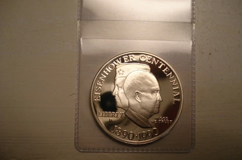 1990-P EISONHOWER CENTENNIAL 90% SILVER DOLLAR Cover