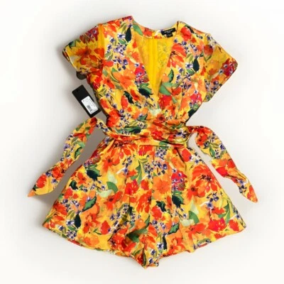 Romper GUESS By MARCIANO Verão Floral Gravata Tamanho Médio - NOVO - Imagem 1 de 4