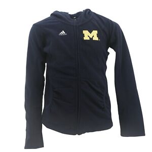 Michigan Wolverines NCAA Adidas Kids Youth Girls Full Zip Hooded Sweatshirt New