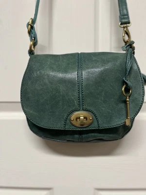 Bolso Bandolera Fossil Cartera Carson Solapa Verde De Colección Foto 1 de 4
