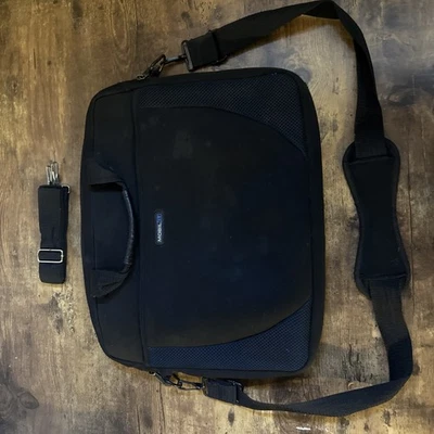 Estojo de transporte para laptop Mobil IT azul malha neoprene com alça de ombro - Imagem 1 de 3