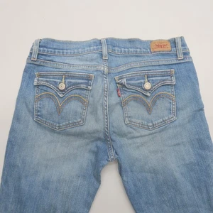 Levi's 524 Too Superlow Damenjeans Größe 9 Blau Y2K Pattentaschen Niedriger Bund - Bild 1 von 12