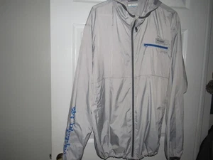 COLUMBIA Men's XL Gray PFG Hooded Jacket Full Zip Lined Zip Pockets - Picture 1 of 5