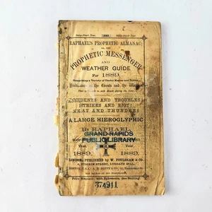 1889 Raphael's Prophetic Messenger Almanac Astrology Ephemeris Antique - Picture 1 of 6