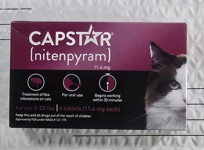 CAPSTAR NITENPYRAM 11.4mg 6 TABLETS FOR CATS 2-25 LBS USA NEW AUTHENTIC 2026