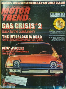MOTOR TREND FEBRUARY 1975 THE INTERLOCK IS DEAD, HOW TO LEGALLY DISCONNECT YOUR - Picture 1 of 3