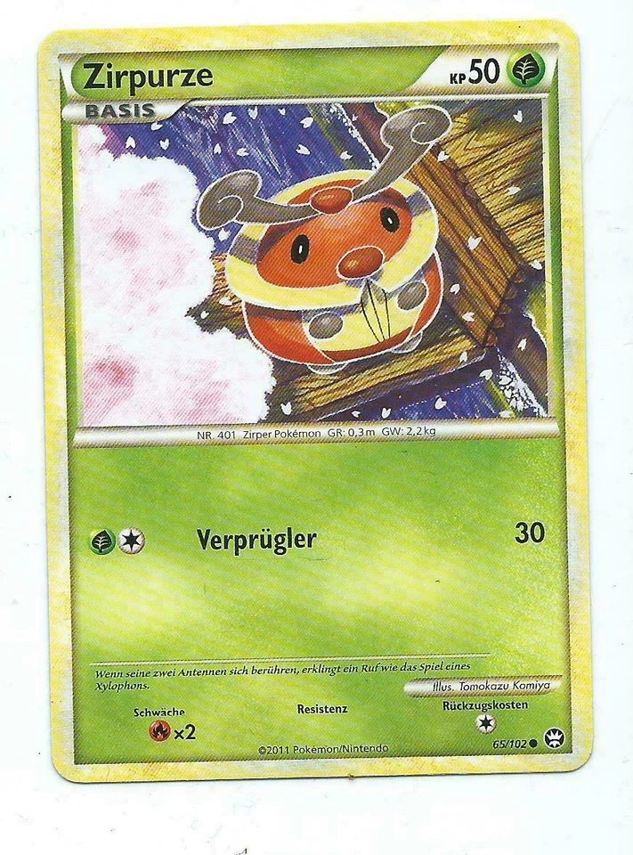 Pokémon Karte Zirpurze KP 50 Basis Pokémonkarte - Bild 1 von 1