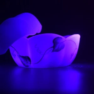 RARA CAJA BARATIJA FENTON FLOR ÓPALO FORMA MELÓN PINTADA A MANO POR D. CUTSHAW - Imagen 1 de 12