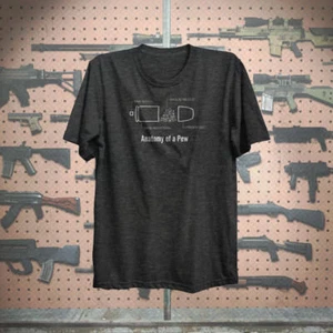 Anatomy Of A Pew Gun rights 2nd amendment Hillarious Tshirt fitted soft Tshirt - Foto 1 di 1