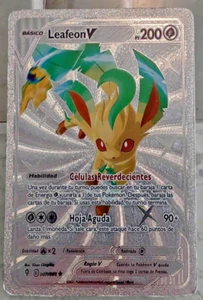 Pokemon Karte Leafeon V Portugiesisch Silver Foil Fan Art - Bild 1 von 2