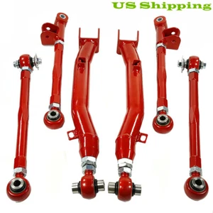 FOR Subaru WRX STI Rear Lateral Link+Trailing Arm Kit Suspension GDA GDB RED 6PC - Picture 1 of 3
