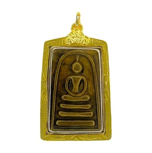 Antique Phra Somdej Toh Wat Rakang Talisman Thai Amulet Gold Micron Case - Picture 1 of 4