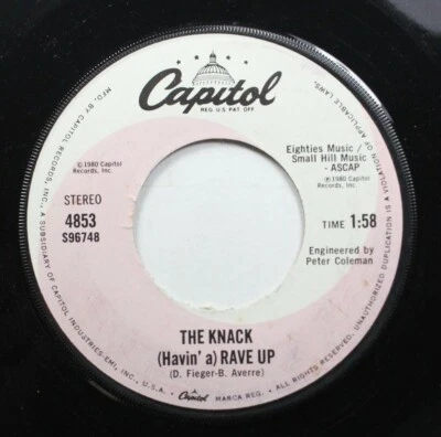 Rock 45 The Knack - ( Havin' A ) Rave Up / Can'T Put Prix Sur Amour Capital Re - Photo 1/2