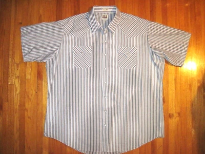Camisa Ely Cattleman Negra/Gris a Rayas Perla A Presión Vaquero Occidental Rancho 3XT Nueva Foto 1 de 4