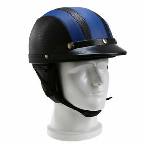 6 Colors  Retro Motorcycle Racing Cycling Leather Open Face Half Helmet Adjusted