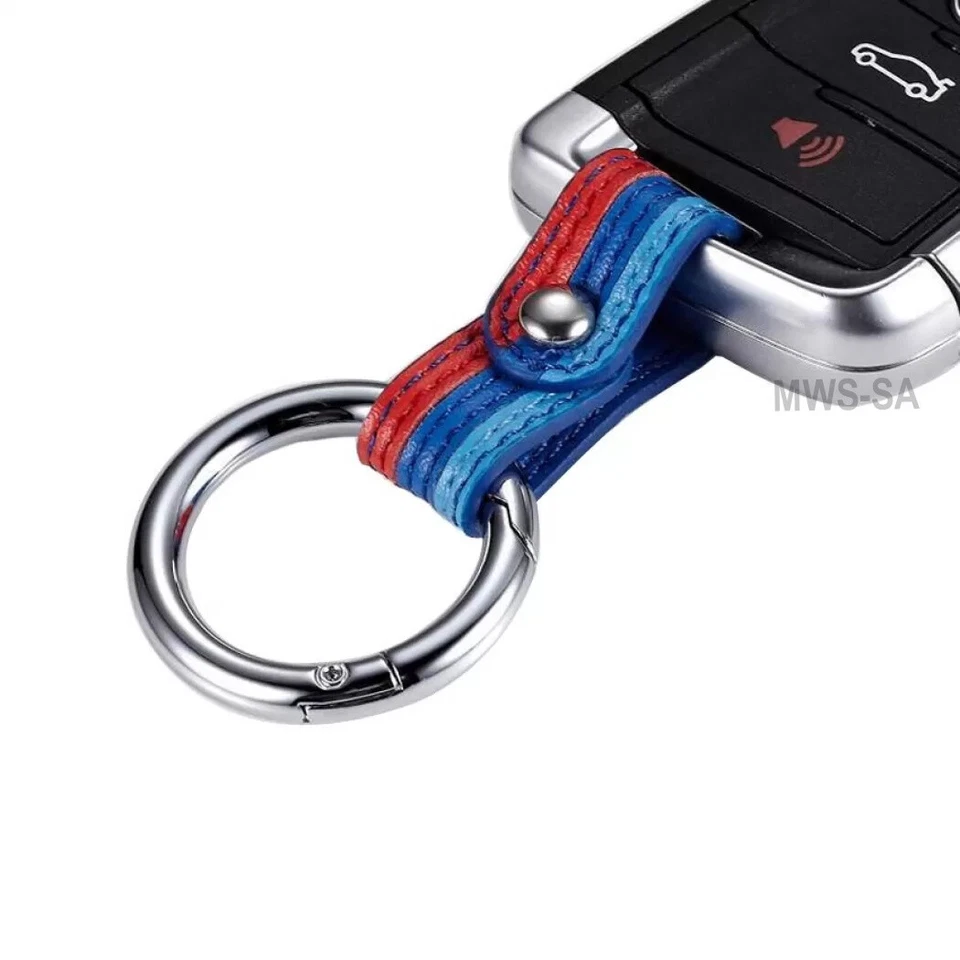 Porte-Clé en Cuir Mousqueton Compatible Pour Clés Bmw Bracelet Performance +++ - Photo 1/4