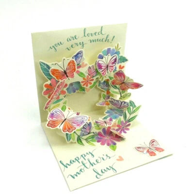 Mother's Day Greeting Card Butterfly Wreath 3D Pop Up Card Up With Paper  - Image 1 of 4