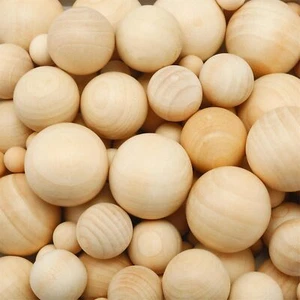 122 Pieces round Wood Balls Unfinished Wooden Balls Natural Craft Balls for DIY - Picture 1 of 2