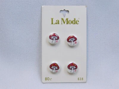 NOS La Mode Mushroom Buttons No 618 Size 20 0.5"  - Image 1 of 4