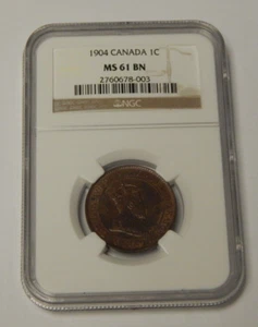 1904 Canada 1c Large Cent NGC MS 61 BN - Picture 1 of 4