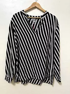 Anne Klein Womans Striped Top Size 2X Nautical Career Capsule Old Money Office - Picture 1 of 12