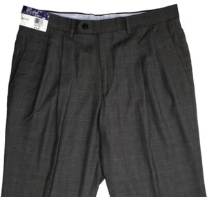 Men's Ralph Lauren Comfort Flex Pants 34 x 29 Olive Plaid Pleated Cuffed NEW - Picture 1 of 7