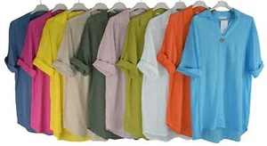 Cotton Collared Tunic Top for Summer Button Detailing Lightweight Casual Top. - Picture 1 of 8