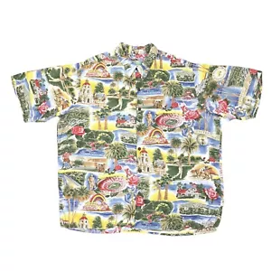 Vintage Reyn Spooner Pasadena Rose Bowl Caltech Hawaiian Shirt Men's XL Rayon - Picture 1 of 10