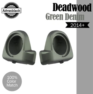 DEADWOOD GREEN DENIM For 2014+ Harley 6.5" Speaker Pods Lower Vented Fairings - Bild 1 von 5