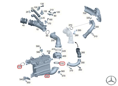 Original Mercedes-Benz A2540906800 Ladeluftverteiler, Intake Manifold W206 W214 - Изображение 1 из 4