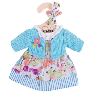 Cárdigan y vestido turquesa Bigjigs Toys (para muñeca talla pequeña) - Imagen 1 de 1