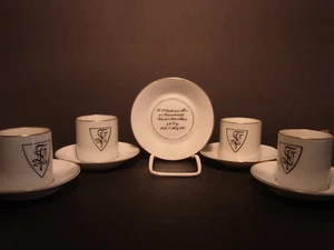 Studentika - 4 Tassen / 5 Untertassen. Zirkel. Widmung. Wohl Normania Tübingen. - Picture 1 of 7