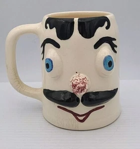 Pfaltzgraff Muggsy Jerry the Jerk Mug Mustache Big Eyes Vintage Hand Painted - Picture 1 of 5