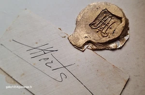Sigillographie: Cachets de cire Herts initiales entrecroisées - Picture 1 of 2