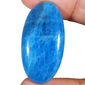 natural APATITE cabochon loose gemstone 44.60 Cts. (18 x 35 x 6 mm) oval shape - Picture 1 of 6