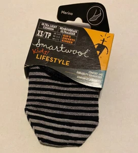Smartwool Kids LifestyleFootie Socks Size Kids 6-8.5 XS/TP Black/Silver NWT - Picture 1 of 2