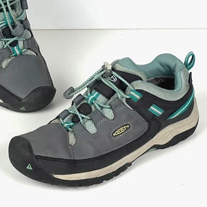 Keen Youth Targhee 1019830 Gray Teal Waterproof Leather Hiking Shoes Size 5 - Picture 1 of 13