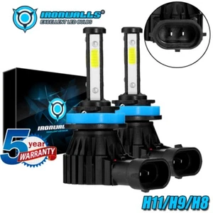 2x H8 H9 H11 LED Headlights Kit Low Beam Bulb Super Bright 6000K White 360000LM - Picture 1 of 12