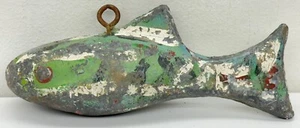 Vintage Fish Shaped Metal Downrigger Weight 10 lbs Eyes Fishing Trolling RARE - Picture 1 of 8