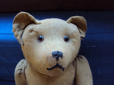 ANCIEN OURS EN PAILLE TEDDY BEAR  MEMBRES  ARTICULÉS  BON ÉTAT - Photo 1/4