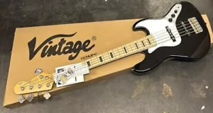 Bajo vintage de 5 cuerdas VJ75MBK en negro brillante - Imagen 1 de 4