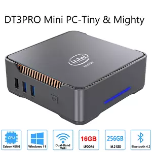 DT Mini PC Intel N5105 Windows 11 Pro DDR4 8/16GB 256/512GB WIFI5 1000M LAN-NEW - Foto 1 di 15