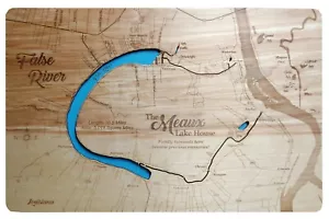 False River, LA, Estados Unidos - Mapa de madera cortada con láser | Arte de pared | Hecho a pedido - Imagen 1 de 6