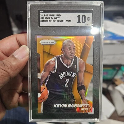 2014-15 PRIZM ORANGE DIE CUT /139 SGC 10 KEVIN GARNETT TWOLVES - Image 1 of 3