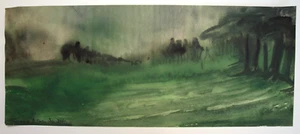 Isobel Atterbury Heath. Abstrakte Gouache auf Papier "Bäume" ABC34. Initialisiert. - Bild 1 von 3
