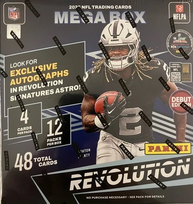 2025 Panini Revolution Football NFL Trading Cards Mega Box NEW FACTORY SEALED
