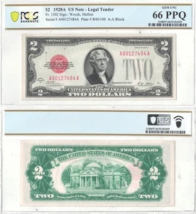 1928-A $2 Legal Tender Note Fr-1502 PCGS 66 PPQ - Picture 1 of 3