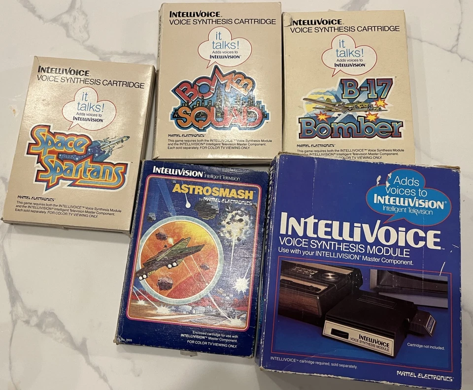 Vintage Intellivision Intellivoice Voice Synthesis Module 3330 + 4 Games - Image 1 of 4
