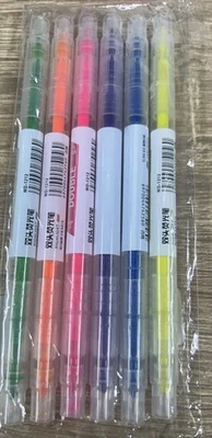 Juego de 6 iluminadores de doble cabeza - 6 colores, puntas finas y anchas Foto 1 de 4